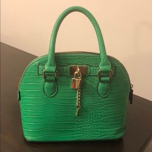 ALDO- Green faux leather crocodile handbag